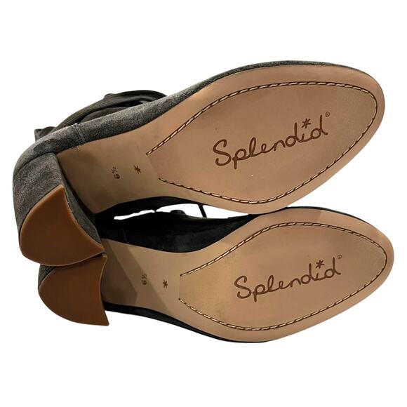 NEW Splendid Hacken Black Suede Leather Mid-Calf Lace-Up Boots - Picture 8 of 8